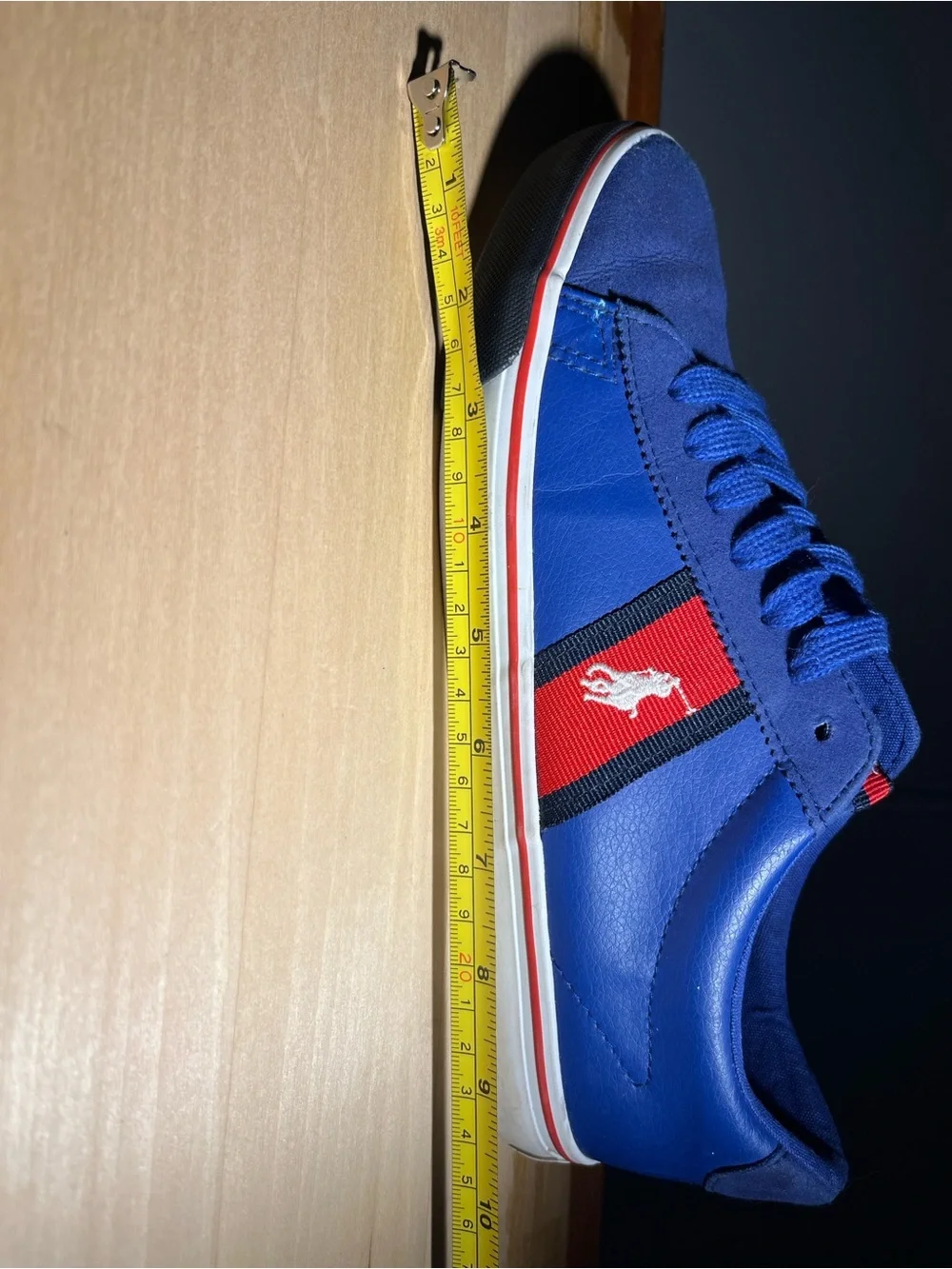 Polo by Ralph Lauren Men’s Royal Blue Sneakers with Red and Black Accents